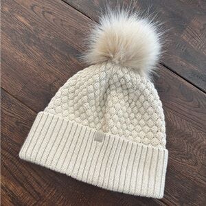 Lululemon Cozy Cream Knit Pom-Pom Toboggan Beanie